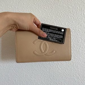 Beige Authentic Chanel Wallet